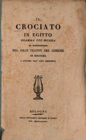 Il Crociato in Egitto : Dramma per musica