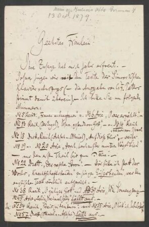Brief an Antonie Speyer : 13.10.1879