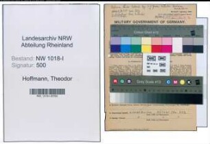 Entnazifizierung Theodor Hoffmann , geb. 10.09.1897 (Ingenieur)