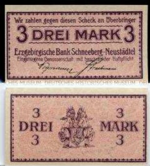 Schneeberg, Erzgebirgische Bank, 3 Mark