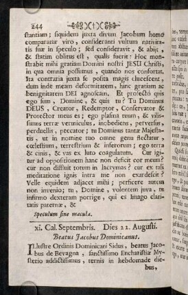 244-265, xi. Cal. Septembris. Dies 22. Augusti. - Calendis Septembris. Dies 1. ejusdem.