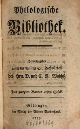Philologische Bibliothek. 2. 1773/74