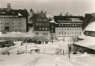 Altenberg. Verwaltungsgebäude des VEB Zinnerz und Rathaus. Winterbild