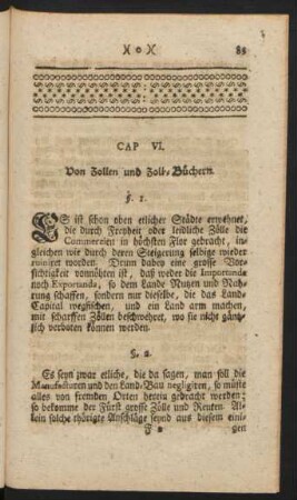 Cap. VI. Von Zollen und Zoll-Büchern