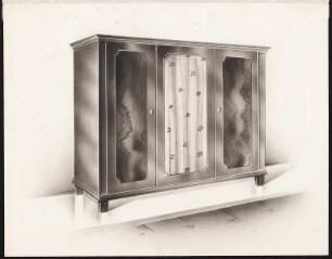 Schlafzimmerschrank dreitürig, Mittelteil Glas mit Sichtschutz