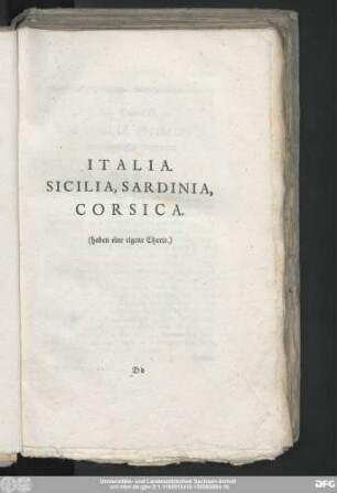 Italia. Sicilia, Sardinia, Corsica. (haben eine eigene Charte.)