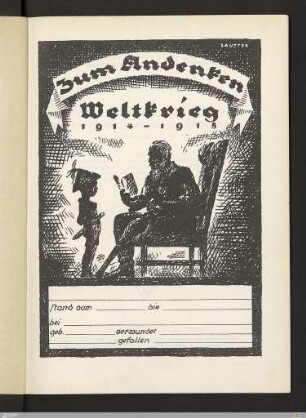Zum Andenken - Weltkrieg 1914-1918