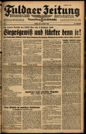 Ausgabe vom Freitag, den 03. Januar 1941.