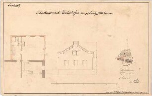 Voit, Johann Michael; Herbishofen; Schulhaus - Lageplan, Grundriss, Ansicht