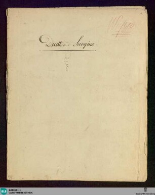 Sargino. Excerpts - Don Mus.Ms. 1510c : PaWV 28