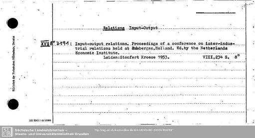 Relations Input-Output