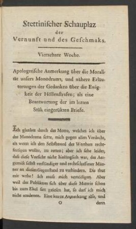 Vierzehnte Woche