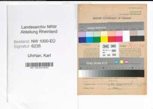 Entnazifizierung Karl Uhrhan, geb. 31.01.1904 (Dreher)