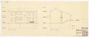 Wohnhaus Mildenberger, Hochberg: Ansichten Westen und Süden 1:50