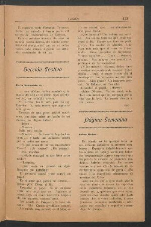 Página Femenina : Sobre Modas [y] En honor de la mujer