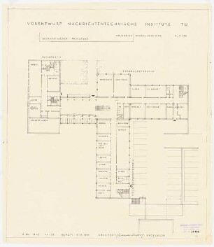 Nachrichtentechnische Institute der Technischen Universität Berlin Vorentwurf E: Grundriss Sockelgeschoss 1.200