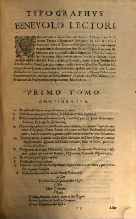In sacram Scripturam Commentarius