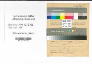 Entnazifizierung Kuno Schoenbohm , geb. 30.10.1903 (Beamter)