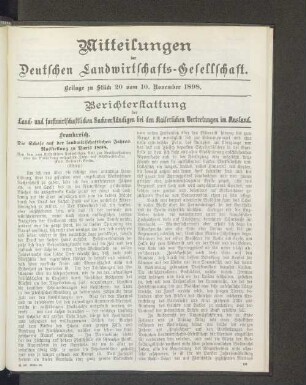 Beilage zu Stück 20 vom 10. November 1898.