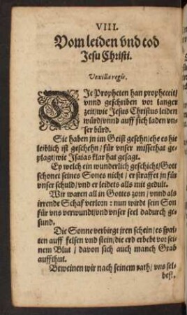 VIII. Vom leiden und tod Jesu Christi.