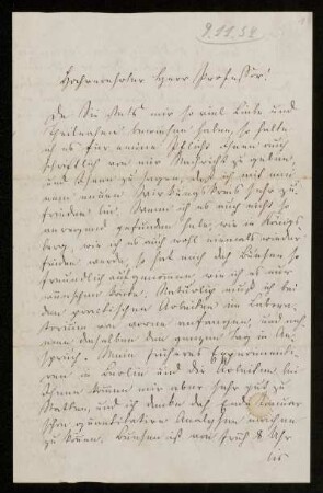 Nr. 1 Brief von Georg Quincke an Franz Ernst Neumann. Heidelberg, 9.11.1854