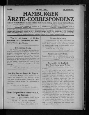 An die Herren Aerzte in Altona.