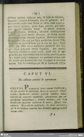 Caput VI. De actione cerebri & nervorum