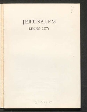 Jerusalem : living city