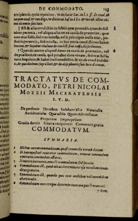 Tractatus De Commodato.