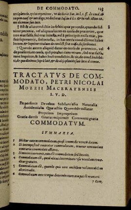 Tractatus De Commodato.