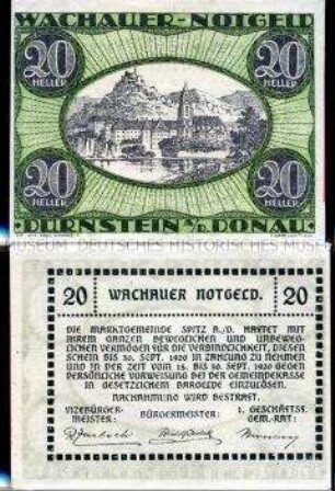 Spitz, Dürnstein, Wachau, Niederösterreich 20 Heller