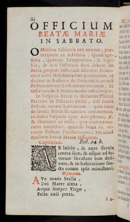 lij-lix, Officium Beatae Mariae In Sabbato
