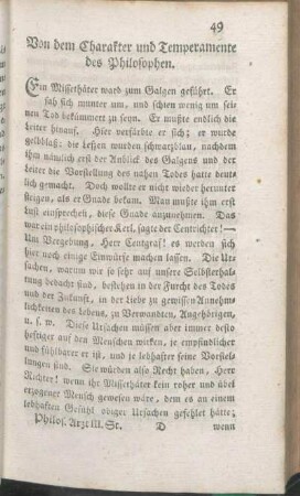 Von dem Charakter und Temperamente des Philosophen.