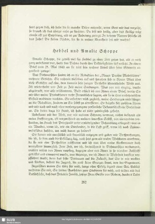 Hebbel und Amalie Schoppe