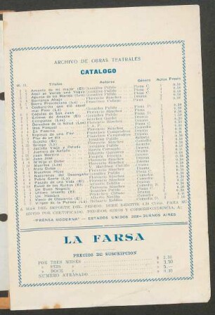 Catálogo : Archivo de obras teatrales