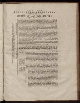 Tabularum Geneanthropologicarum Decima Septima De Unione Animae Cum Corpore A Quo Haec Fiat?
