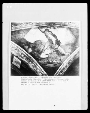 Sixtinische Decke — Szenen des Alten Testaments — David enthauptet Goliath
