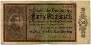 Geldschein, 50 Reichsmark, 11.10.1924
