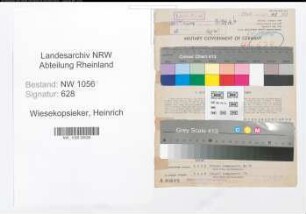 Entnazifizierung Heinrich Wiesekopsieker , geb. 17.09.1896 (Arbeiter)