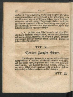Tit. X. Von den Cantzley-Diener.