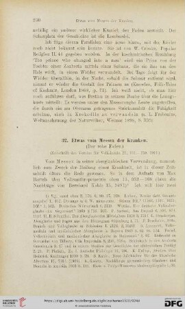 32. Etwas vom Messen der Kranken (Der rohe Faden)