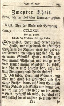 Zweyter Theil. Lieder, die zur christlichen Sittenlehre gehören.