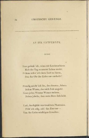 An die Entfernte.