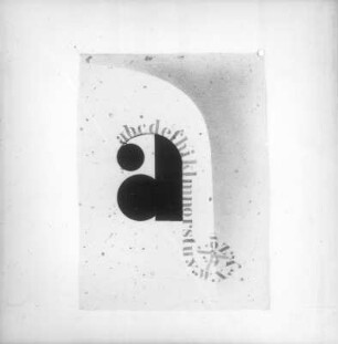 Grafik mit "a" und Alphabet. Feder, Tusche, Deckfarben, Wasserfarben, gespritzt; 44 x 32,5 cm (um 1935; H. Rose)