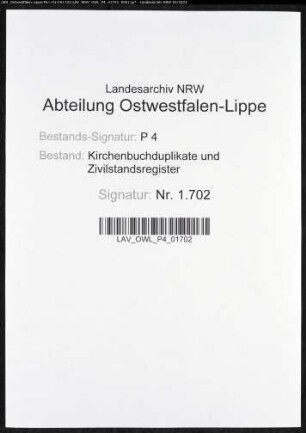 Kirchenbuchduplikat der katholischen Gemeinde Esbeck (GHT 1862-1864). (Gemeinde: Esbeck, katholische Gemeinde)