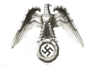 Entwurf für das Hoheitszeichen des Nationalsozialismus : Entwurf für das Hoheitszeichen des Nationalsozialismus. Zeichnung von Barthel