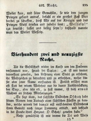 Vierhundert zwei und neunzigste Nacht