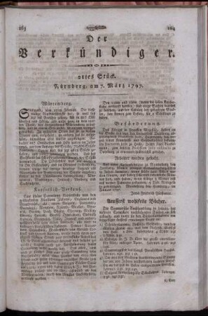 21tes Stück. Nürnberg, am 7. März 1797