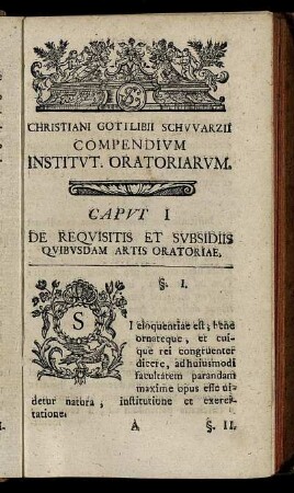 Caput I. De Requisitis Et Subsidiis Quibusdam Artis Oratoriae. - Caput III. De Interpungenda Oratione.