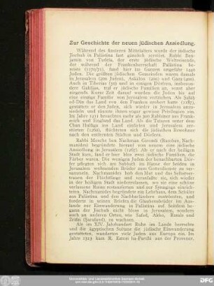 Zur Geschichte der neuen jüdischen Ansiedlung.